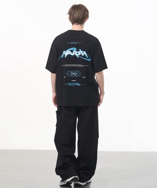 HARSH AND CRUEL(ハーシュアンドクルーエル)の「クルーネックロゴプリントTシャツ オーバーサイズ ユニセックス HC24S5TP01【Harsh and Cruel】(Tシャツ/カットソー・メンズ・ブラック・L/M/XL)」の17枚目の写真