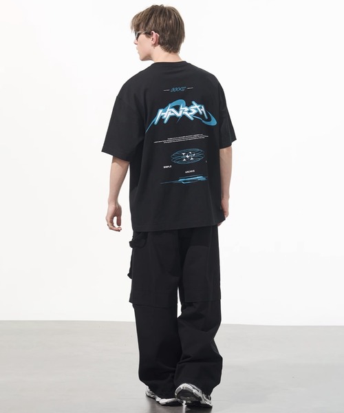 HARSH AND CRUEL(ハーシュアンドクルーエル)の「クルーネックロゴプリントTシャツ オーバーサイズ ユニセックス HC24S5TP01【Harsh and Cruel】(Tシャツ/カットソー・メンズ・ブラック・L/M/XL)」の15枚目の写真