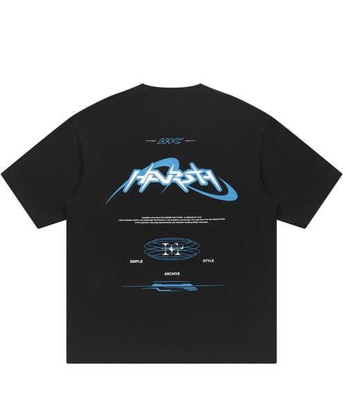 HARSH AND CRUEL(ハーシュアンドクルーエル)の「クルーネックロゴプリントTシャツ オーバーサイズ ユニセックス HC24S5TP01【Harsh and Cruel】(Tシャツ/カットソー・メンズ・ブラック・L/M/XL)」の13枚目の写真