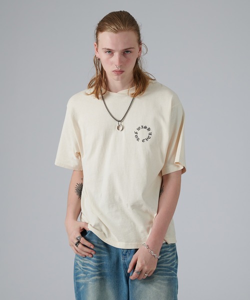 WISH FOR EVER(ウィッシュフォーエバー)の「PIGMENT SPRAY DESIGN BACK PRINT T/ピグメントスプレーデザインバックプリントT(Tシャツ/カットソー・メンズ・ブラウン/オフホワイト/チャコール・LARGE/MEDIUM)」の13枚目の写真