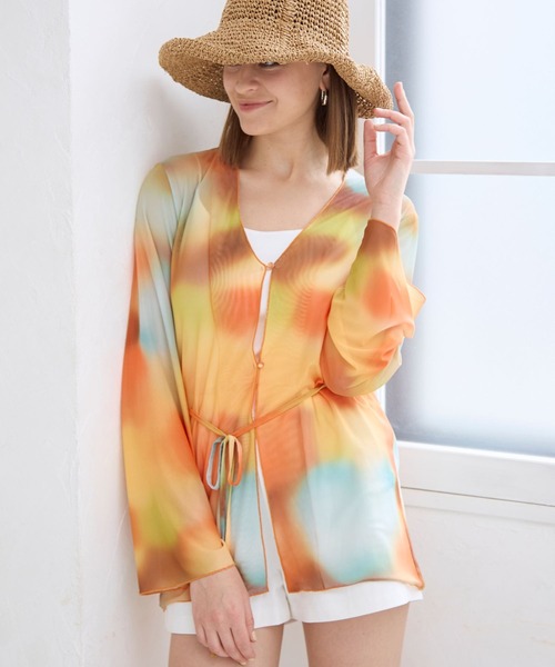 FOREVER 21(フォーエバー トゥエンティーワン)の「【2024SS】フロントリボン柄シャツ(シャツ/ブラウス・レディース・オレンジ/ブラック・FREE)」の2枚目の写真