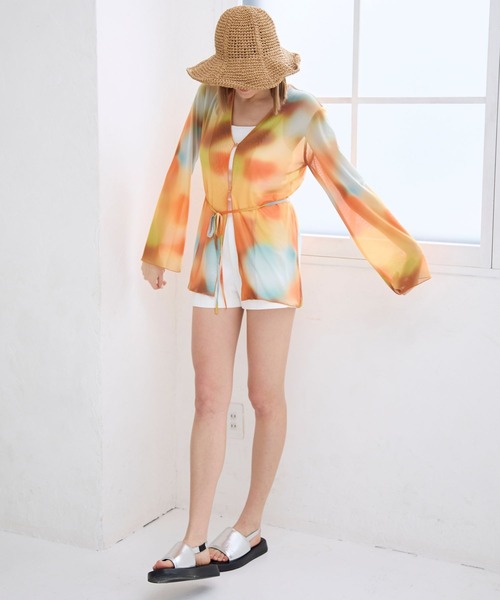 FOREVER 21(フォーエバー トゥエンティーワン)の「【2024SS】フロントリボン柄シャツ(シャツ/ブラウス・レディース・オレンジ/ブラック・FREE)」の8枚目の写真