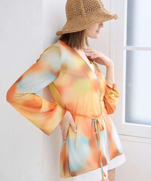 FOREVER 21(フォーエバー トゥエンティーワン)の「【2024SS】フロントリボン柄シャツ(シャツ/ブラウス・レディース・オレンジ/ブラック・FREE)」の9枚目の写真