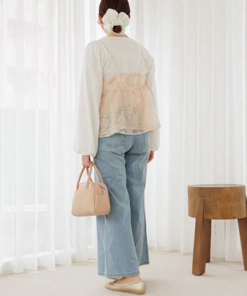 flower(フラワー)の「シアーフラワービスチェ(キャミソール・レディース・アイボリー/コーラル・FREE)」の15枚目の写真