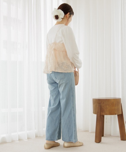 flower(フラワー)の「シアーフラワービスチェ(キャミソール・レディース・アイボリー/コーラル・FREE)」の16枚目の写真