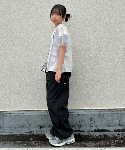 CIAOPANIC TYPY(チャオパニックティピー)の「【KIDS】オーガンジーフリルロゴTee(Tシャツ/カットソー・キッズ・ピンク/チャコールグレー/グレー・X-LARGE/LARGE/MEDIUM/SMALL/XX-LARGE)」の16枚目の写真