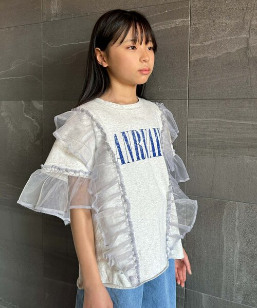CIAOPANIC TYPY(チャオパニックティピー)の「【KIDS】オーガンジーフリルロゴTee(Tシャツ/カットソー・キッズ・ピンク/チャコールグレー/グレー・X-LARGE/LARGE/MEDIUM/SMALL/XX-LARGE)」の18枚目の写真