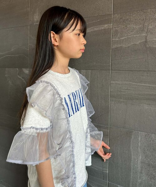 CIAOPANIC TYPY(チャオパニックティピー)の「【KIDS】オーガンジーフリルロゴTee(Tシャツ/カットソー・キッズ・ピンク/チャコールグレー/グレー・X-LARGE/LARGE/MEDIUM/SMALL/XX-LARGE)」の20枚目の写真