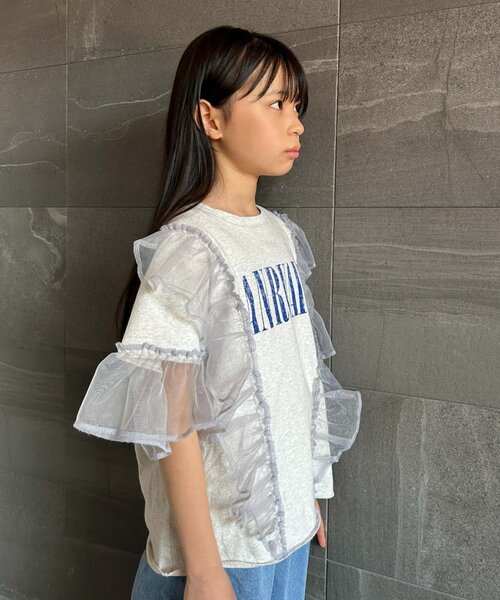 CIAOPANIC TYPY(チャオパニックティピー)の「【KIDS】オーガンジーフリルロゴTee(Tシャツ/カットソー・キッズ・ピンク/チャコールグレー/グレー・X-LARGE/LARGE/MEDIUM/SMALL/XX-LARGE)」の21枚目の写真