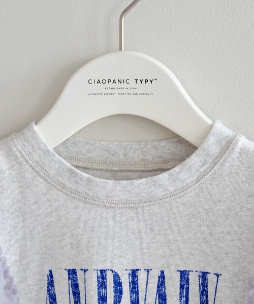 CIAOPANIC TYPY(チャオパニックティピー)の「【KIDS】オーガンジーフリルロゴTee(Tシャツ/カットソー・キッズ・ピンク/チャコールグレー/グレー・X-LARGE/LARGE/MEDIUM/SMALL/XX-LARGE)」の9枚目の写真