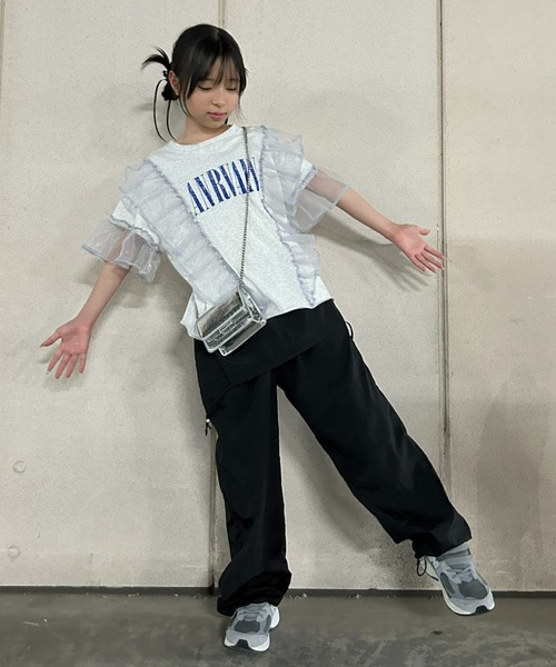 CIAOPANIC リメイクチュールフリルバンドTシャツ 大きいサイズ y2k KIDS】ドッキングフリルチュールロゴTEE | CIAOPANIC TYPY