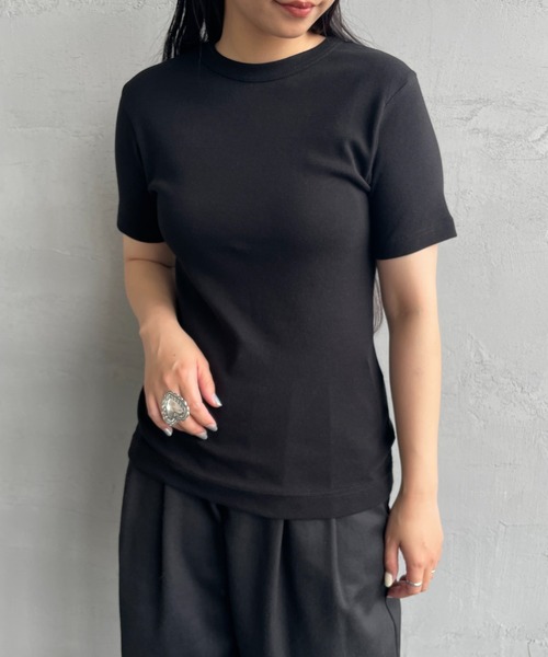 gicipi（ジチピ）の「[GICIPI/ジチピ] CRISTALLO コットンフライス クルーネック無地Tシャツ（Tシャツ/カットソー・レディース・グレー/キャメル/ホワイト/ブラック・1）」の15枚目の写真