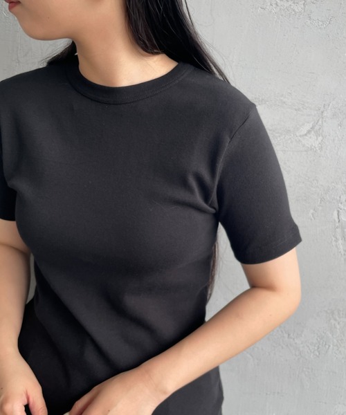 gicipi（ジチピ）の「[GICIPI/ジチピ] CRISTALLO コットンフライス クルーネック無地Tシャツ（Tシャツ/カットソー・レディース・グレー/キャメル/ホワイト/ブラック・1）」の18枚目の写真