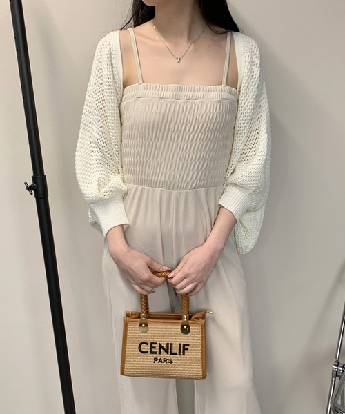 non-hedge(ノンヘッジ)の「透かしニットベアオールインワンセット(ワンピース・レディース・ベージュ/モカ/カーキ/ブラック・FREE)」の7枚目の写真