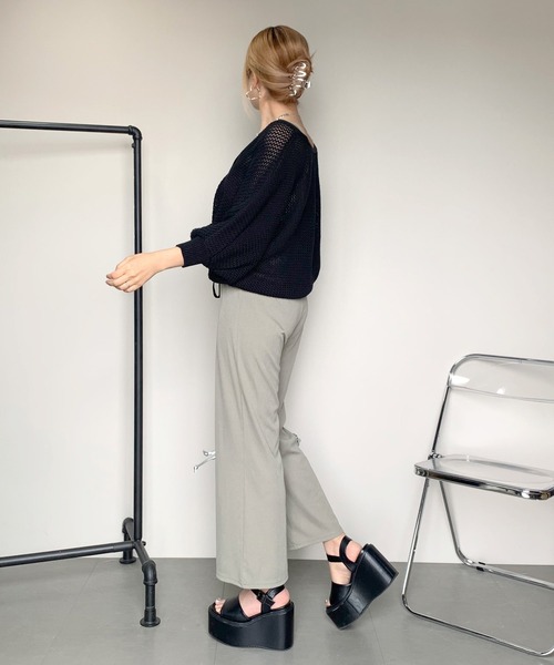 non-hedge(ノンヘッジ)の「透かしニットベアオールインワンセット(ワンピース・レディース・ベージュ/モカ/カーキ/ブラック・FREE)」の12枚目の写真