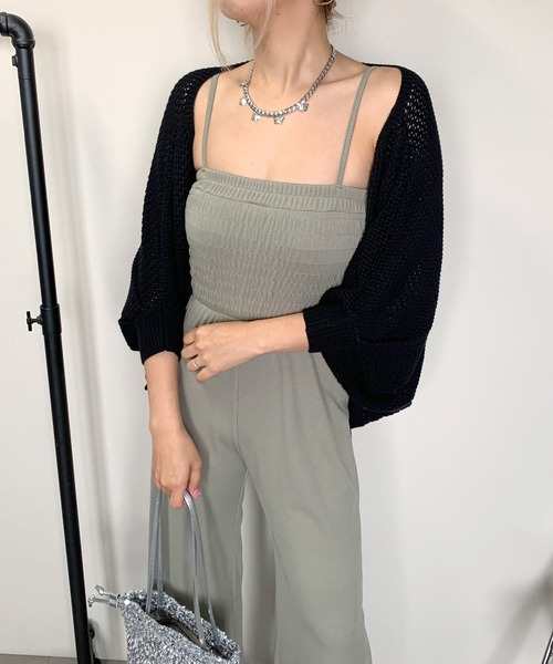 non-hedge(ノンヘッジ)の「透かしニットベアオールインワンセット(ワンピース・レディース・ベージュ/モカ/カーキ/ブラック・FREE)」の14枚目の写真