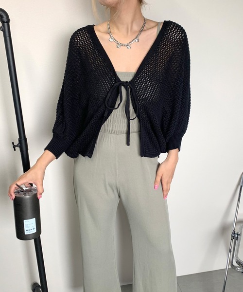 non-hedge(ノンヘッジ)の「透かしニットベアオールインワンセット(ワンピース・レディース・ベージュ/モカ/カーキ/ブラック・FREE)」の17枚目の写真
