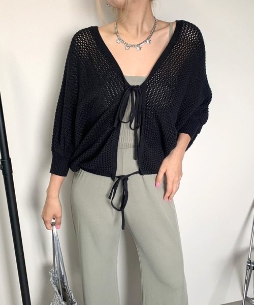 non-hedge(ノンヘッジ)の「透かしニットベアオールインワンセット(ワンピース・レディース・ベージュ/モカ/カーキ/ブラック・FREE)」の18枚目の写真