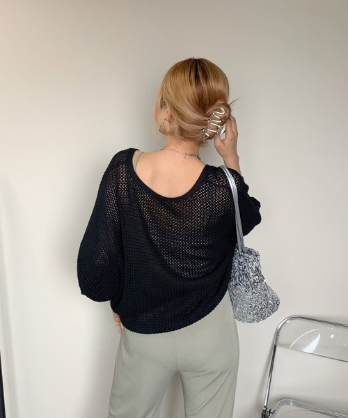 non-hedge(ノンヘッジ)の「透かしニットベアオールインワンセット(ワンピース・レディース・ベージュ/モカ/カーキ/ブラック・FREE)」の21枚目の写真