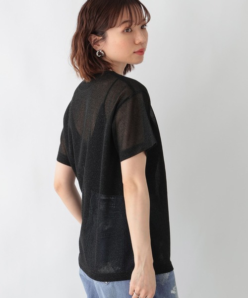 RAGEBLUE(レイジブルー)の「ラメシアークルーネックTシャツ(Tシャツ/カットソー・レディース・ブラック/グレー・FREE)」の5枚目の写真