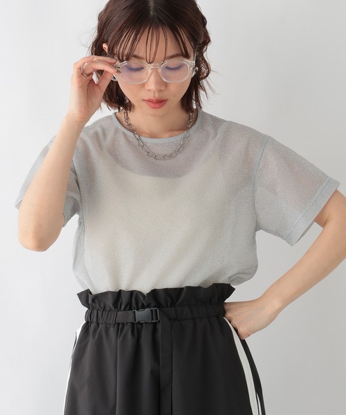 RAGEBLUE(レイジブルー)の「ラメシアークルーネックTシャツ(Tシャツ/カットソー・レディース・ブラック/グレー・FREE)」の11枚目の写真