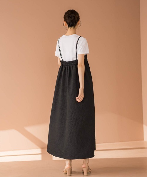 Droite lautreamont（ドロワットロートレアモン）の「【WEB別注】小花ジャガードキャミワンピース≪手洗い可能≫（ワンピース・レディース・オフホワイト/ブラック・M）」の7枚目の写真