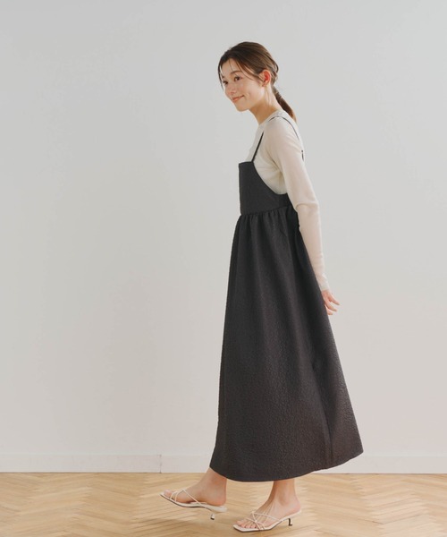 Droite lautreamont（ドロワットロートレアモン）の「【WEB別注】小花ジャガードキャミワンピース≪手洗い可能≫（ワンピース・レディース・オフホワイト/ブラック・M）」の11枚目の写真