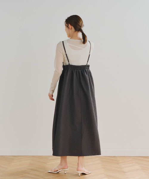 Droite lautreamont（ドロワットロートレアモン）の「【WEB別注】小花ジャガードキャミワンピース≪手洗い可能≫（ワンピース・レディース・オフホワイト/ブラック・M）」の12枚目の写真