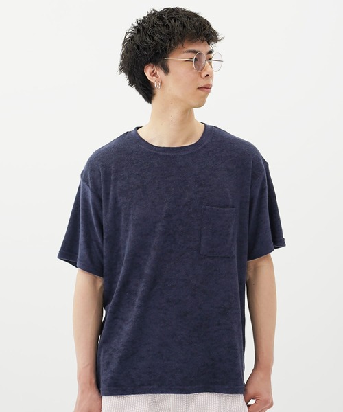 En serio TOKYO(エンソリオトーキョー)の「接触冷感パイルポケット付きTシャツ(Tシャツ/カットソー・メンズ・ベージュ/ネイビー/ピンク/ホワイト/ブラック・MEDIUM/LARGE/X-LARGE)」の4枚目の写真