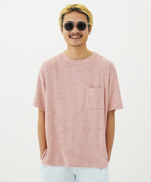 En serio TOKYO(エンソリオトーキョー)の「接触冷感パイルポケット付きTシャツ(Tシャツ/カットソー・メンズ・ベージュ/ネイビー/ピンク/ホワイト/ブラック・MEDIUM/LARGE/X-LARGE)」の5枚目の写真