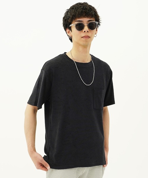 En serio TOKYO(エンソリオトーキョー)の「接触冷感パイルポケット付きTシャツ(Tシャツ/カットソー・メンズ・ベージュ/ネイビー/ピンク/ホワイト/ブラック・MEDIUM/LARGE/X-LARGE)」の2枚目の写真