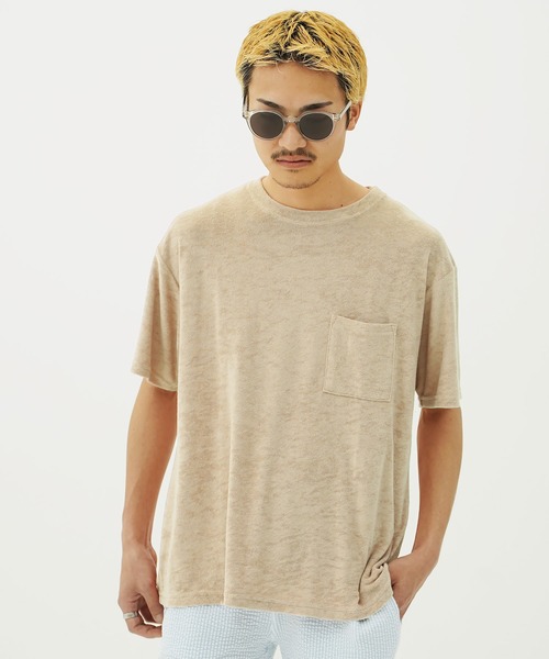 En serio TOKYO(エンソリオトーキョー)の「接触冷感パイルポケット付きTシャツ(Tシャツ/カットソー・メンズ・ベージュ/ネイビー/ピンク/ホワイト/ブラック・MEDIUM/LARGE/X-LARGE)」の10枚目の写真