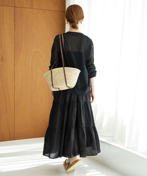 SLOBE IENA（スローブイエナ）の「リネン混シアーカーディガン（カーディガン/ボレロ・レディース・ホワイト/ベージュ系その他/ピンク系その他/ブラック・FREE）」の9枚目の写真