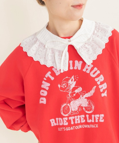 Dot&Stripes CHILD WOMAN(ドットアンドストライプス チャイルドウーマン)の「ブロードレースピンタック フラットカラー付け襟(付け襟・レディース・ホワイト・FREE)」の4枚目の写真