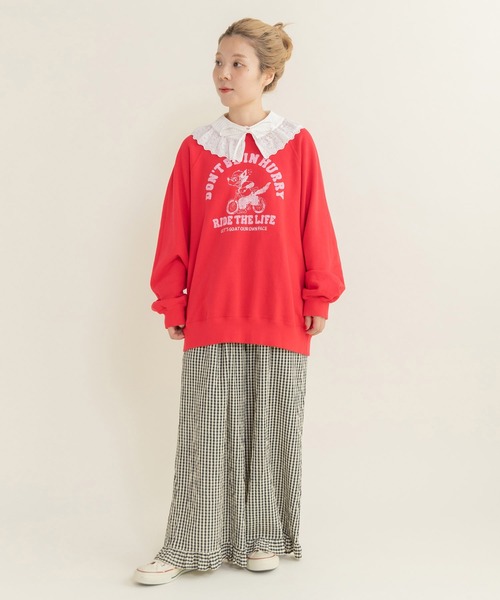 Dot&Stripes CHILD WOMAN(ドットアンドストライプス チャイルドウーマン)の「ブロードレースピンタック フラットカラー付け襟(付け襟・レディース・ホワイト・FREE)」の7枚目の写真