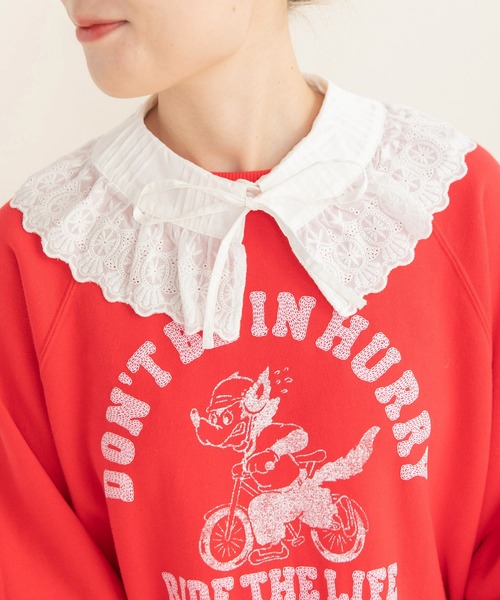 Dot&Stripes CHILD WOMAN(ドットアンドストライプス チャイルドウーマン)の「ブロードレースピンタック フラットカラー付け襟(付け襟・レディース・ホワイト・FREE)」の10枚目の写真