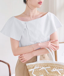 KOBE LETTUCE | 肩紐隠しテープ付きオフショルケープブラウス(シャツ/ブラウス)