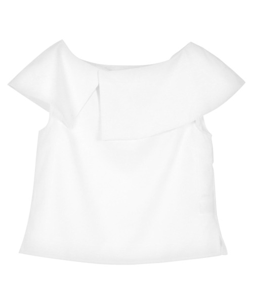 KOBE LETTUCE(コウベレタス)の「肩紐隠しテープ付きオフショルケープブラウス(シャツ/ブラウス・レディース・オフホワイト/ラベンダー/ブラック/サックスブルー/ホワイト×ブラック/ストライプ・FREE)」の14枚目の写真