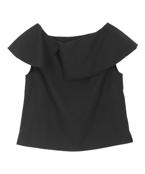 KOBE LETTUCE(コウベレタス)の「肩紐隠しテープ付きオフショルケープブラウス(シャツ/ブラウス・レディース・オフホワイト/ラベンダー/ブラック/サックスブルー/ホワイト×ブラック/ストライプ・FREE)」の15枚目の写真