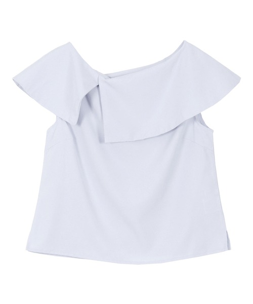 KOBE LETTUCE(コウベレタス)の「肩紐隠しテープ付きオフショルケープブラウス(シャツ/ブラウス・レディース・オフホワイト/ラベンダー/ブラック/サックスブルー/ホワイト×ブラック/ストライプ・FREE)」の16枚目の写真