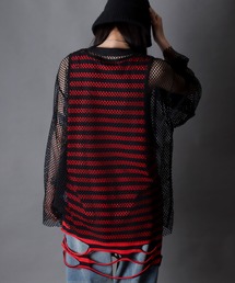 SITRY（シトリー）の「3WAY Damage Striped Tank Top ＆ Mesh T-Shirt/ダメージ加工 ボーダータンクトップ ノースリーブ ＆ メッシュロンT 長袖Tシャツ レディース メンズ（Tシャツ/カットソー・メンズ）」