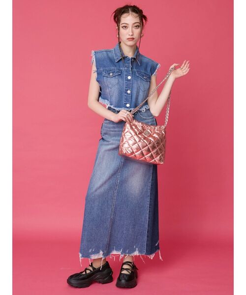 EVRIS(エヴリス)の「リメイクデザインロングデニムスカート(デニムスカート・レディース・ライトブルー/インディゴブルー・MEDIUM/SMALL)」の7枚目の写真