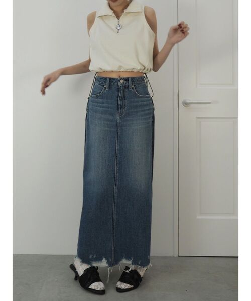 EVRIS(エヴリス)の「リメイクデザインロングデニムスカート(デニムスカート・レディース・ライトブルー/インディゴブルー・MEDIUM/SMALL)」の15枚目の写真