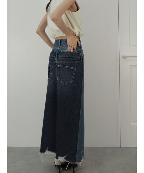 EVRIS(エヴリス)の「リメイクデザインロングデニムスカート(デニムスカート・レディース・ライトブルー/インディゴブルー・MEDIUM/SMALL)」の16枚目の写真