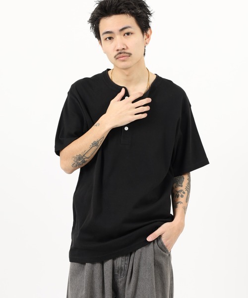 JEMORGAN（ジェーイーモーガン）の「JEMORGAN ワッフル/フライス 半袖ヘンリーネックT (パック)（Tシャツ/カットソー・メンズ・ホワイト/ネイビー/カーキ/ブラック/杢グレー/ナチュラル/チャコール/オフホワイト/ブラック系その他/グレー系その他・XL/L/M/S）」の5枚目の写真