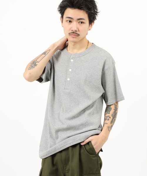 JEMORGAN（ジェーイーモーガン）の「JEMORGAN ワッフル/フライス 半袖ヘンリーネックT (パック)（Tシャツ/カットソー・メンズ・ホワイト/ネイビー/カーキ/ブラック/杢グレー/ナチュラル/チャコール/オフホワイト/ブラック系その他/グレー系その他・XL/L/M/S）」の6枚目の写真