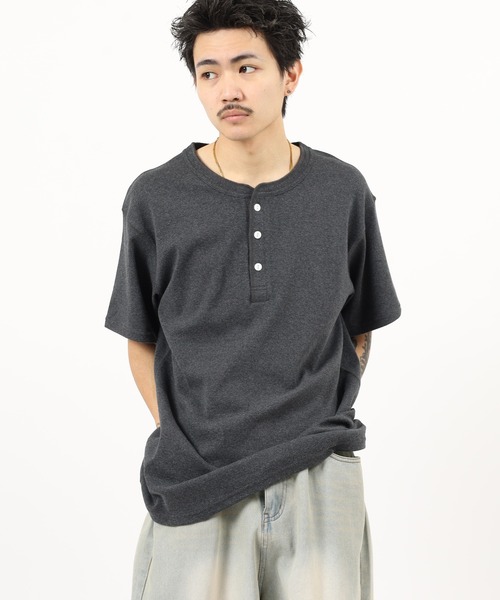 JEMORGAN（ジェーイーモーガン）の「JEMORGAN ワッフル/フライス 半袖ヘンリーネックT (パック)（Tシャツ/カットソー・メンズ・ホワイト/ネイビー/カーキ/ブラック/杢グレー/ナチュラル/チャコール/オフホワイト/ブラック系その他/グレー系その他・XL/L/M/S）」の7枚目の写真