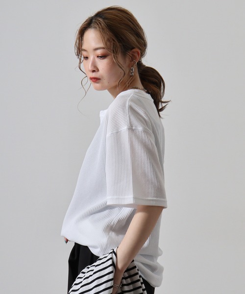 JEMORGAN（ジェーイーモーガン）の「JEMORGAN ワッフル/フライス 半袖ヘンリーネックT (パック)（Tシャツ/カットソー・メンズ・ホワイト/ネイビー/カーキ/ブラック/杢グレー/ナチュラル/チャコール/オフホワイト/ブラック系その他/グレー系その他・XL/L/M/S）」の22枚目の写真