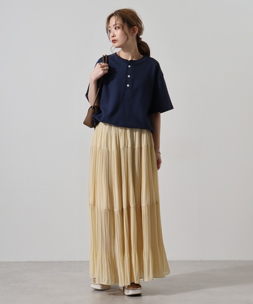 JEMORGAN（ジェーイーモーガン）の「JEMORGAN ワッフル/フライス 半袖ヘンリーネックT (パック)（Tシャツ/カットソー・メンズ・ホワイト/ネイビー/カーキ/ブラック/杢グレー/ナチュラル/チャコール/オフホワイト/ブラック系その他/グレー系その他・XL/L/M/S）」の12枚目の写真