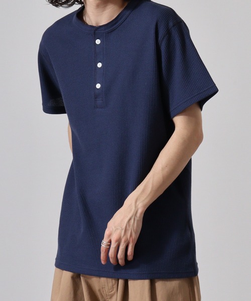 JEMORGAN（ジェーイーモーガン）の「JEMORGAN ワッフル/フライス 半袖ヘンリーネックT (パック)（Tシャツ/カットソー・メンズ・ホワイト/ネイビー/カーキ/ブラック/杢グレー/ナチュラル/チャコール/オフホワイト/ブラック系その他/グレー系その他・XL/L/M/S）」の15枚目の写真